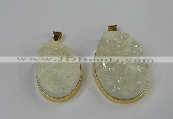 NGP3210 30*40mm - 35*45mm freeform druzy agate pendants