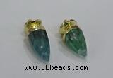 NGP3251 15*30mm - 18*35mm faceted bullet fluorite pendants