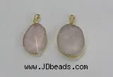 NGP3270 18*25mm - 30*35mm freeform rose quartz pendants