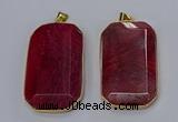 NGP3283 35*60mm octagonal agate gemstone pendants wholesale