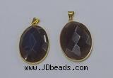 NGP3295 33*45mm faceted oval agate gemstone pendants wholesale