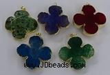 NGP3340 43*45mm - 45*47mm flower agate gemstone pendants