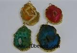 NGP3489 40*50mm - 50*65mm freeform druzy agate gemstone pendants