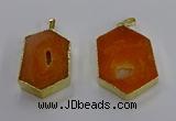 NGP3494 25*40mm - 30*45mm hexagon druzy agate pendants