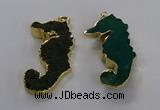 NGP3535 22*58mm - 25*55mm seahorse agate gemstone pendants