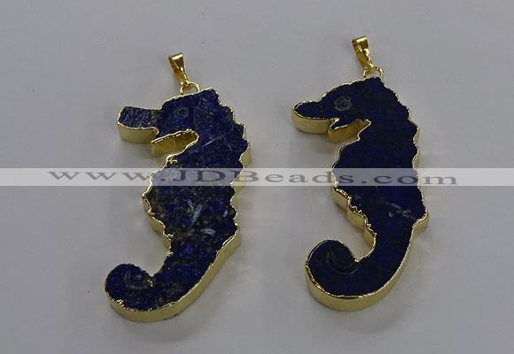 NGP3560 22*58mm - 25*55mm seahorse lapis lazuli pendants