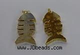 NGP3563 25*50mm - 28*55mm fishbone agate gemstone pendants