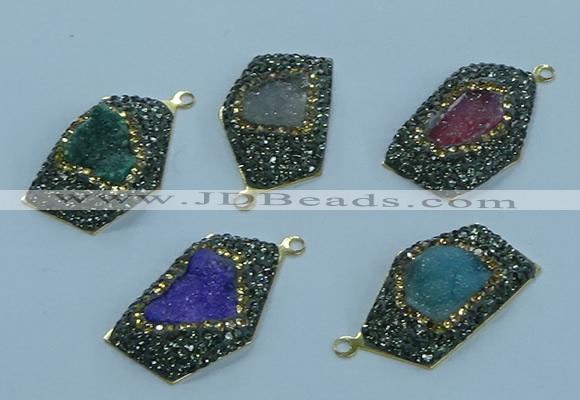 NGP3598 20*30mm - 22*32mm freeform druzy agate pendants