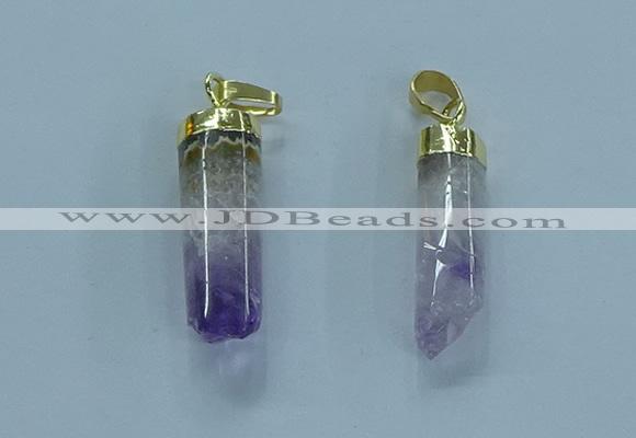 NGP3600 8*30mm - 10*35mm sticks druzy amethyst pendants