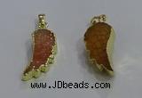 NGP3604 15*30mm - 18*40mm wing-shaped druzy agate pendants