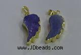 NGP3605 15*30mm - 18*40mm wing-shaped druzy agate pendants