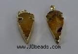 NGP3613 15*30mm - 20*40mm arrowhead druzy agate pendants