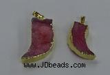 NGP3633 15*30mm - 18*45mm oxhorn druzy agate pendants