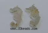 NGP3662 22*58mm - 25*55mm seahorse fossil coral pendants