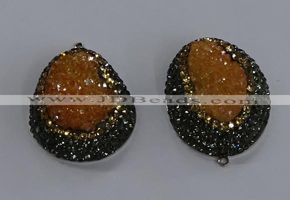 NGP3676 35*45mm freeform plated druzy agate pendants wholesale