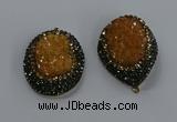 NGP3680 35*45mm freeform plated druzy agate gemstone pendants