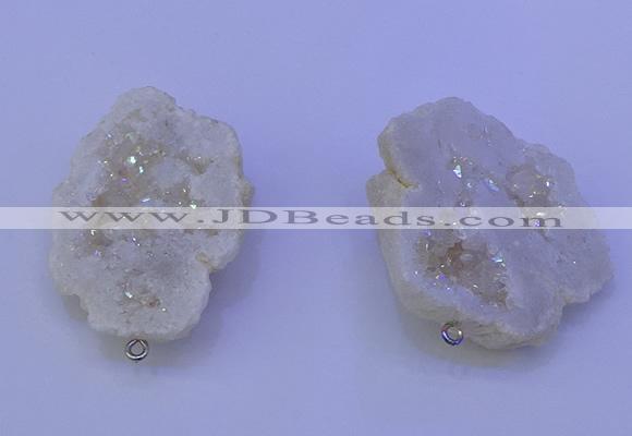 NGP3715 28*35mm - 40*45mm freeform plated druzy agate pendants