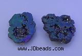 NGP3721 28*35mm - 40*45mm freeform plated druzy agate pendants