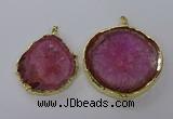 NGP3775 45*50mm - 55*60mm freeform druzy agate pendants