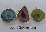 NGP3779 45*50mm - 55*60mm freeform druzy agate pendants