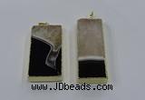 NGP3928 25*55mm - 30*60mm rectangle druzy agate pendants