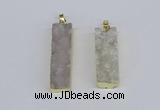 NGP3942 12*50mm - 15*45mm rectangle druzy agate pendants wholesale