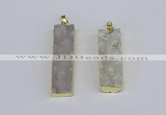 NGP3942 12*50mm - 15*45mm rectangle druzy agate pendants wholesale