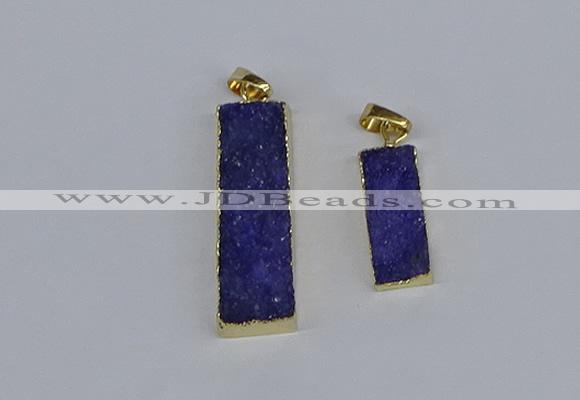 NGP3944 10*25mm - 12*45mm rectangle druzy agate pendants wholesale