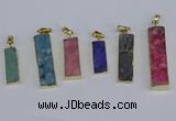 NGP3950 10*25mm - 12*45mm rectangle druzy agate pendants wholesale