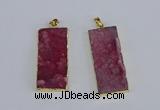 NGP3955 20*50mm - 25*45mm rectangle druzy agate gemstone pendants