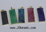 NGP3960 20*50mm - 25*45mm rectangle druzy agate gemstone pendants