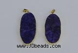 NGP3964 22*45mm - 25*50mm oval druzy agate pendants wholesale