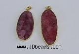 NGP3965 22*45mm - 25*50mm oval druzy agate pendants wholesale