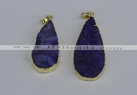 NGP3974 20*40mm - 25*50mm flat teardrop druzy agate pendants