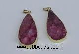 NGP3975 20*40mm - 25*50mm flat teardrop druzy agate pendants