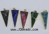 NGP3990 20*48mm - 25*50mm triangle druzy agate pendants wholesale