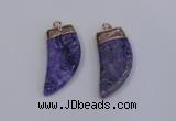 NGP4002 15*30mm - 16*35mm horn druzy quartz gemstone pendants