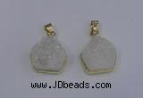 NGP4008 15*16mm freeform druzy quartz gemstone pendants