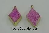 NGP4076 25*35mm - 28*40mm diamond druzy quartz pendants