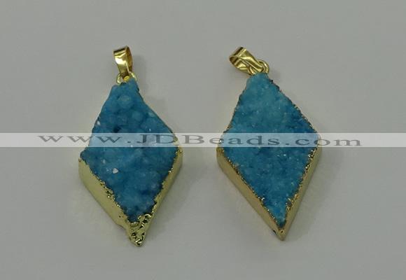 NGP4077 25*35mm - 28*40mm diamond druzy quartz pendants