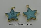 NGP4094 30*32mm - 32*35mm star druzy quartz pendants wholesale