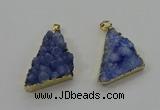 NGP4106 22*35mm - 24*40mm triangle druzy quartz pendants wholesale