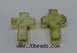 NGP4173 30*48mm - 32*50mm cross druzy quartz pendants wholesale