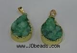 NGP4197 18*25mm - 18*28mm flat teardrop druzy quartz pendants