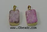 NGP4224 16*25mm - 18*25mm rectangle druzy quartz pendants wholesale