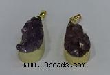 NGP4240 18*35mm teardrop druzy amethyst pendants wholesale