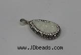 NGP4266 14*23mm flat teardrop plated quartz pendants wholesale