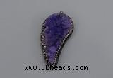 NGP4315 20*40mm - 25*50mm wing-shaped druzy quartz pendants