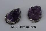 NGP4324 25*35mm - 30*40mm freeform druzy amethyst pendants