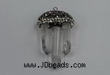 NGP4332 22*30mm - 25*35mm sticks white crystal pendants